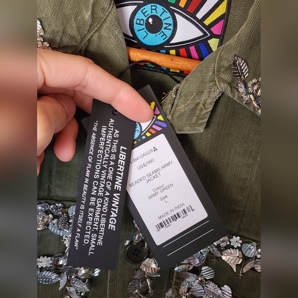 NEW! Libertine VINTAGE Beaded Seems Army Jacket - Picture 6 of 10